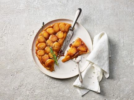Pfirsich-Tarte-Tatin mit Lavendel
